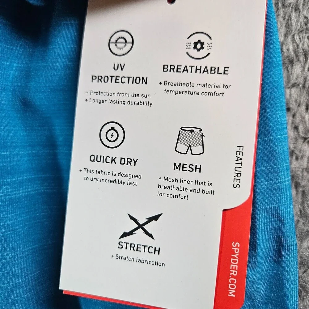 NWT Spyder Swim Boards Trunks Shorts Men's XXL -Lined UV Protection Blue Striped